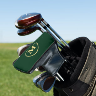Create Personalised Green Gold Monogrammed Putter Golf Head Cover