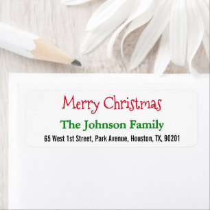 Create Personalised Merry Christmas Return Address