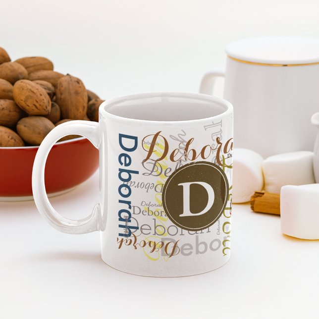 Create personalised Name & Initial typography Coffee Mug (Creator Uploaded)