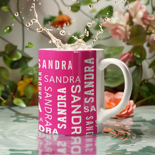 Create Personalised Name Typography Pink Coffee Mug