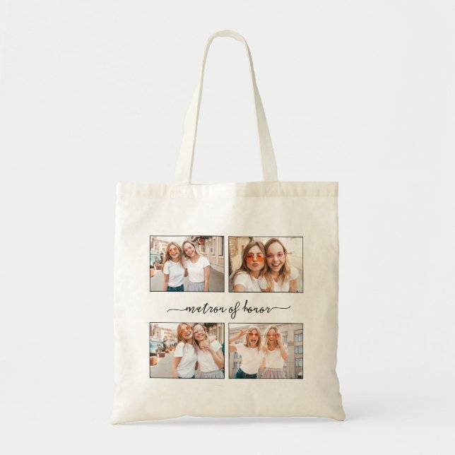 Create Personalised Photo Collage Matron of Honour Tote Bag (Front)