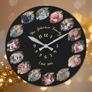 Create Personalized Custom Family Photo Collage Large Clock