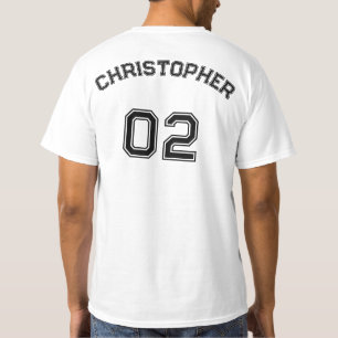 Create Player Name Jersey Number Cotton Mens Value T-Shirt