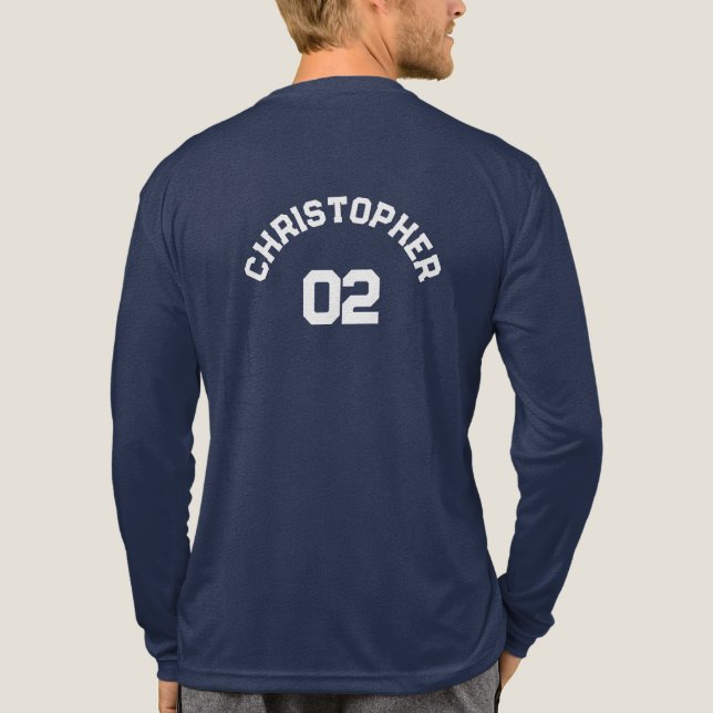 Create Player Name Jersey Number Men Long Tri-Blend Shirt (Back)