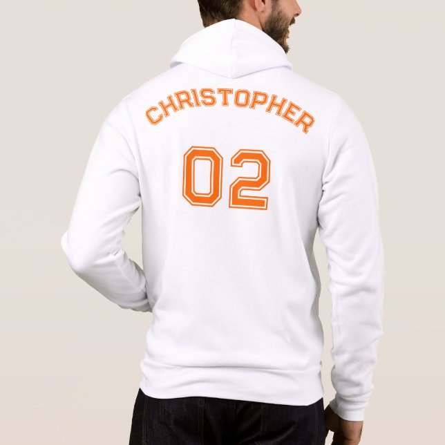 Create Player Name Jersey Number Mens Full Zip Hoodie (Back)