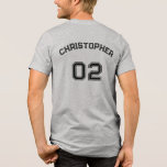Create Player Name Jersey Number Mens Grey Cotton Tri-Blend Shirt<br><div class="desc">Create your own custom, personalised, cool, stylish black typography / font / script, monogrammed player name jersey number grey, comfortable, casual, loose fitting, heavyweight, extra durabe, 100% cotton, mens team / club / league / personal tee t-shirt tshirt. Simply type in your name / player name and player jersey number,...</div>
