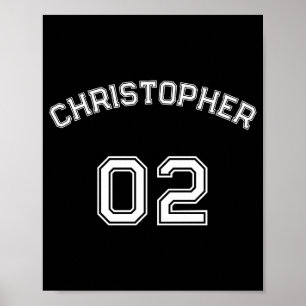 Create Player Name Jersey Number Mens Long Sleeve  Poster