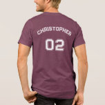 Create Player Name Jersey Number Mens Maroon Tri-Blend Shirt<br><div class="desc">Create your own custom, personalised, cool, stylish white typography / font / script, monogrammed player name jersey number light blue, comfortable, casual, loose fitting, heavyweight, extra durabe, 100% cotton, mens team / club / league / personal tee t-shirt tshirt. Simply type in your name / player name and player jersey...</div>