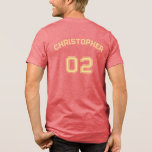 Create Player Name Jersey Number Mens Red Cotton Tri-Blend Shirt<br><div class="desc">Create your own custom, personalised, cool, stylish faux gold typography / font / script, monogrammed player name jersey number red, comfortable, casual, loose fitting, heavyweight, extra durabe, 100% cotton, mens team / club / league / personal tee t-shirt tshirt. Simply type in your name / player name and player jersey...</div>