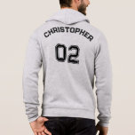 Create Player Name Jersey Number Mens Soft Relaxed Hoodie<br><div class="desc">Create your own custom, personalised, cool stylish black typography / font / script, monogrammed player name jersey number, soft, relaxed, mens full zip hoodie hooded sweatshirt. Simply type in your name / player name and player jersey number, to customise. Makes a great gift for birthday, christmas, holidays, graduation, and more,...</div>