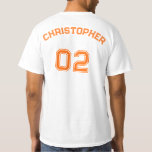 Create Player Name Jersey Number Mens Value Cotton T-Shirt<br><div class="desc">Create your own custom, personalised, cool, stylish orange typography / font / script, monogrammed player name jersey number white, classic silhouette, heavyweight, extra durabe, pre-shrunk, 100% cotton, mens team / club / league / personal value tee t-shirt tshirt. Simply type in your name / player name and player jersey number,...</div>