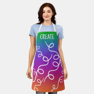 CREATE Rainbow Gradient Swirls Apron