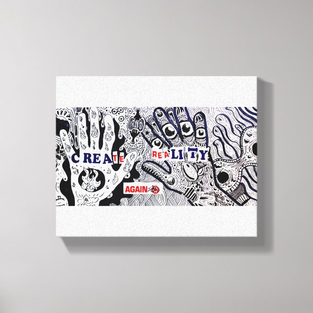 Create Reality Again Surreal Linework Canvas Print (Front)
