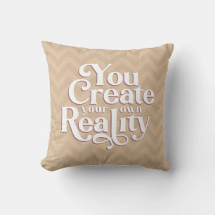 Create Reality Spiritual Beige Modern Typography Cushion