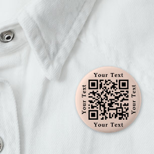 Create Rose Gold Website or Scan to Pay QR Code 6 Cm Round Badge