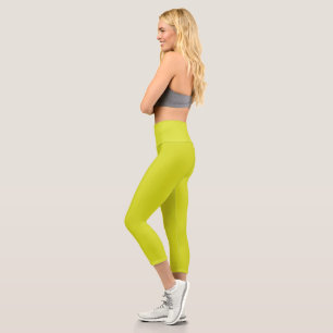Create Stunning Visual Appeal Yellow Background Capri Leggings