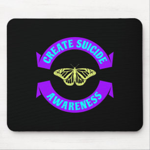 Create Suicide Awareness Ribbon Butterfly Novelty Mouse Pad