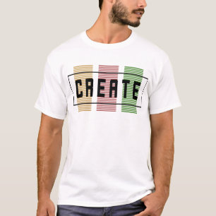 Create Text in Colorful Striped Boxes Graphic De T-Shirt