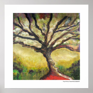 Create Tree Poster Home Decor Green Yellow Art