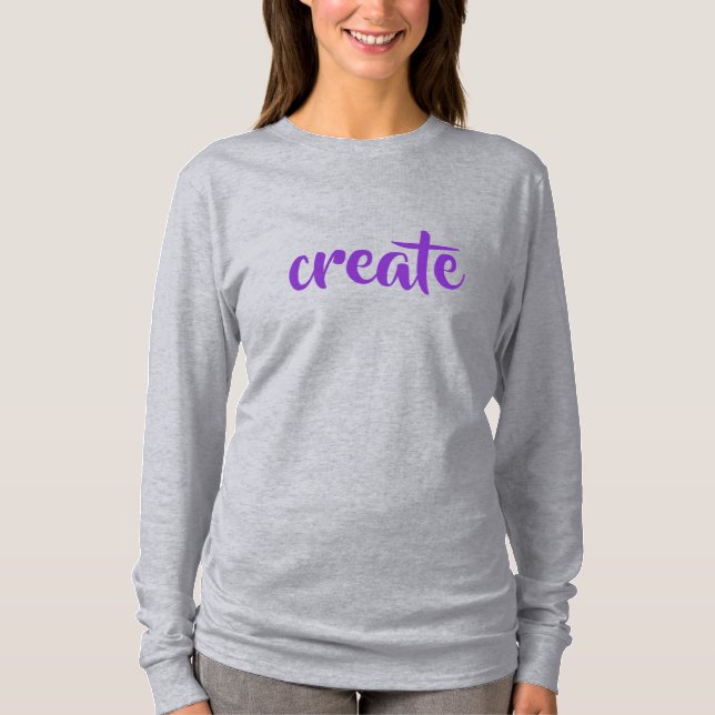"Create" Women's Long Sleeve T-Shirt (Front)