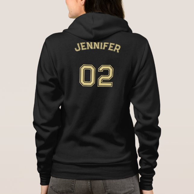 Create Womens Player Name Jersey Number Full Zip Hoodie (Back)
