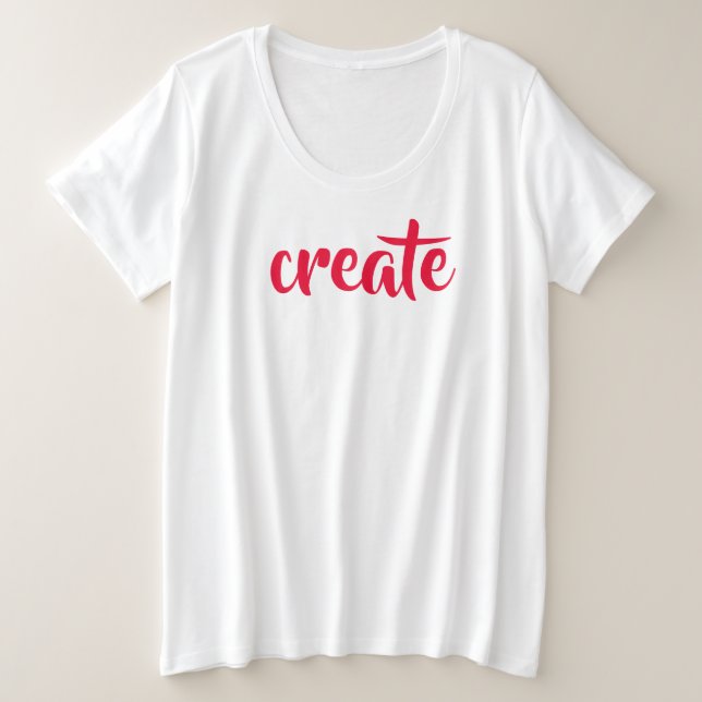 "Create" Women's Plus Size T-Shirt (Design Front)
