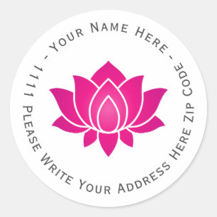Create you own Pink Blooming Lotus Flower symbol Classic Round Sticker