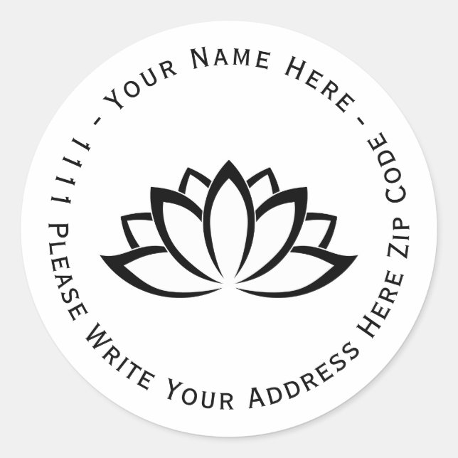 Create you own White Blooming Lotus Flower symbol Classic Round Sticker (Front)