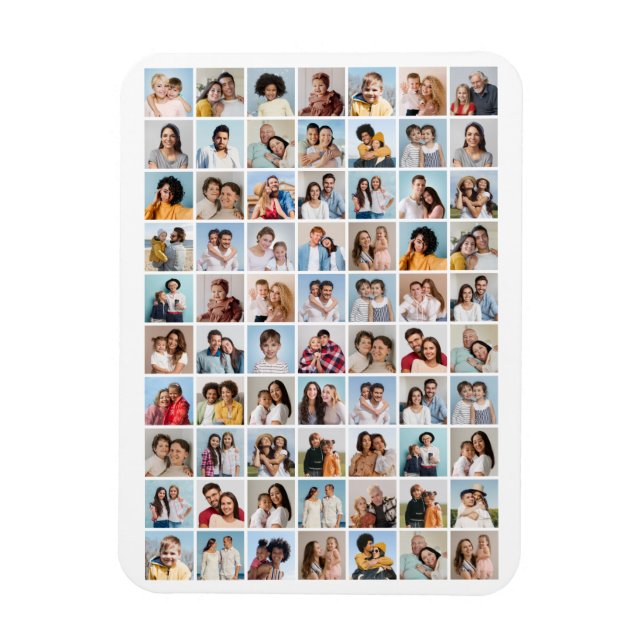 Create Youir Own 70 Photo Collage Editable Colour  Magnet (Vertical)