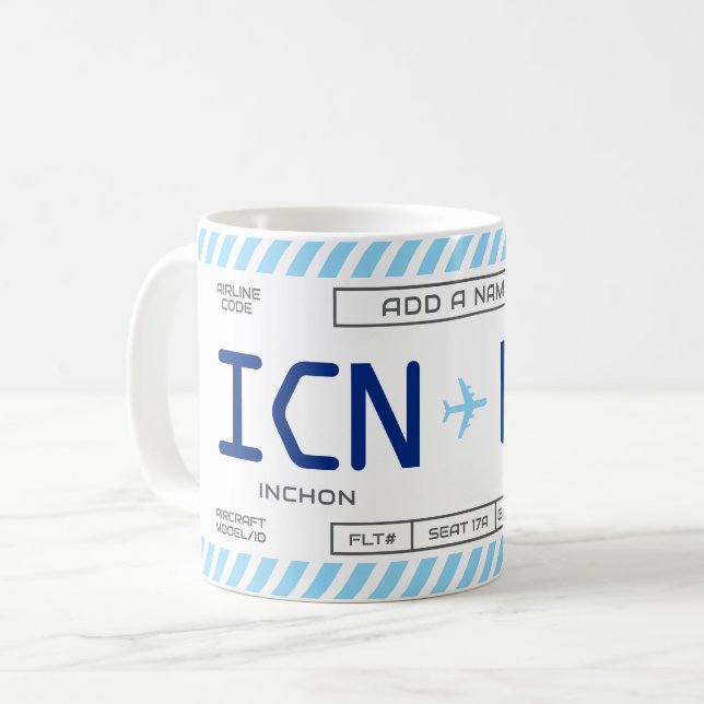 Create Your Boarding Pass Mug for Travel Fans (Front Left)