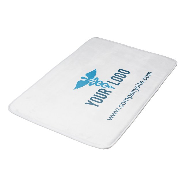 Create Your Business Company Logo and Website Name Bath Mat (Angled)