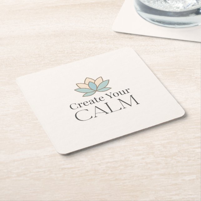 Create Your Calm Minimal Motivational Coaster (Angled)