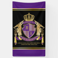 Create Your Coat of Arms Purple Gold Angel Emblem