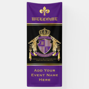 Create Your Coat of Arms Purple Gold Angel Emblem Banner