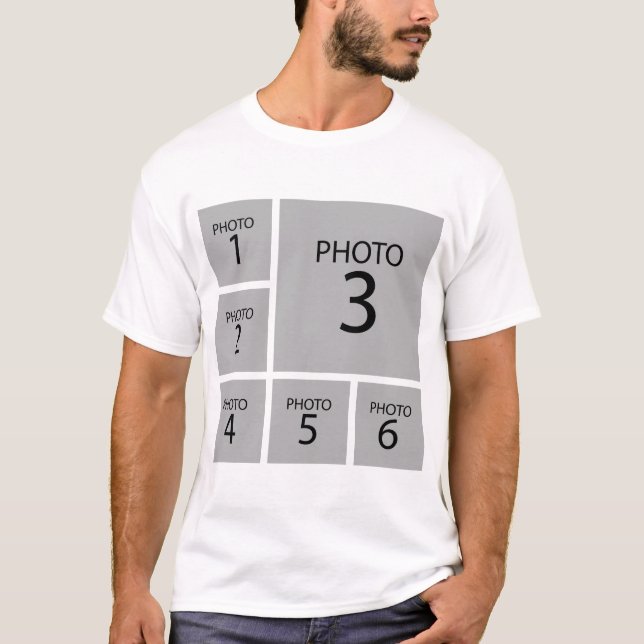 Create your collage Personalised  template 6 PHOTO T-Shirt (Front)