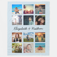 Create Your Custom 12 Family Photo Collage Blue