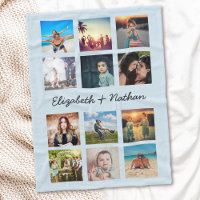 Create Your Custom 12 Family Photo Collage Blue
