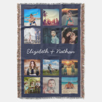 Create Your Custom 12 Photo Collage Family Navy