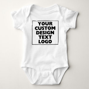 Create Your Custom Designe Text Logo Personalised  Baby Bodysuit