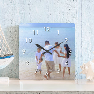 Create Your Custom Family Memories Photo Modern Square Wall Clock