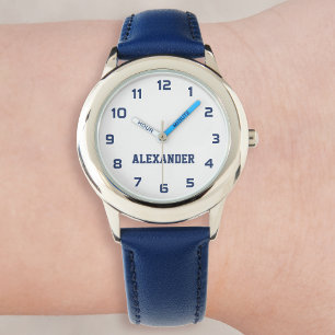Create Your Custom Name Personalised Boys Blue Watch