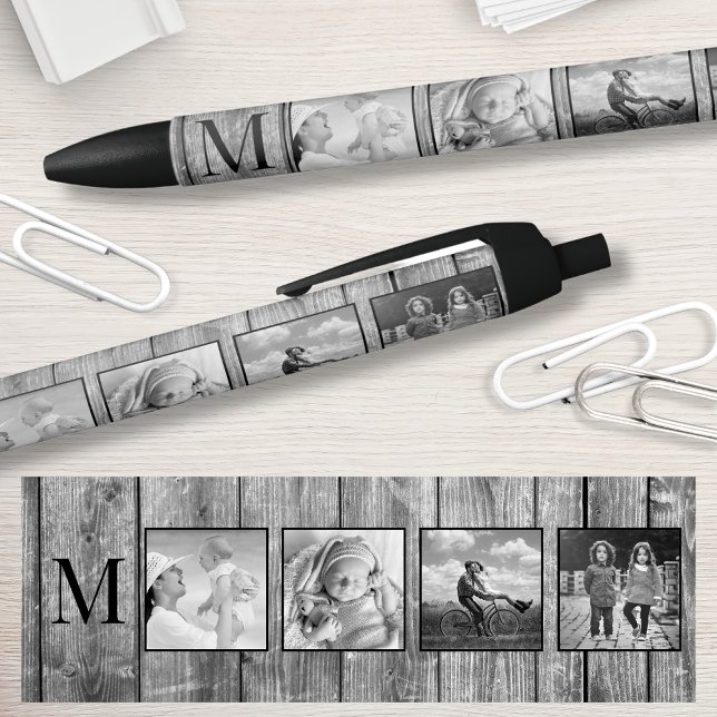 Create Your Custom Photo Collage Rustic Farmhouse Black Ink Pen (Creator Uploaded)