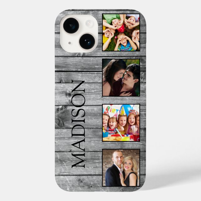 Create Your Custom Photo Collage Rustic Farmhouse Case-Mate iPhone Case (Back)