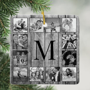 Create Your Custom Photo Collage Rustic Farmhouse Ceramic Ornament
