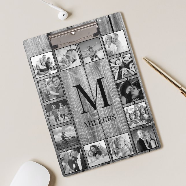 Create Your Custom Photo Collage Rustic Farmhouse Clipboard (Creator Uploaded)