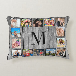Create Your Custom Photo Collage Rustic Farmhouse Decorative Cushion