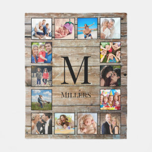 Create Your Custom Photo Collage Rustic Farmhouse Fleece Blanket
