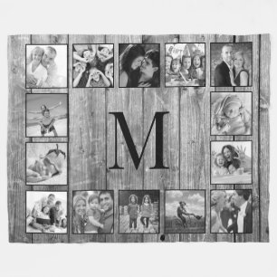 Create Your Custom Photo Collage Rustic Farmhouse Fleece Blanket
