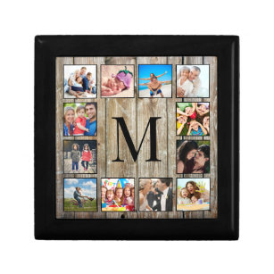 Create Your Custom Photo Collage Rustic Farmhouse Gift Box