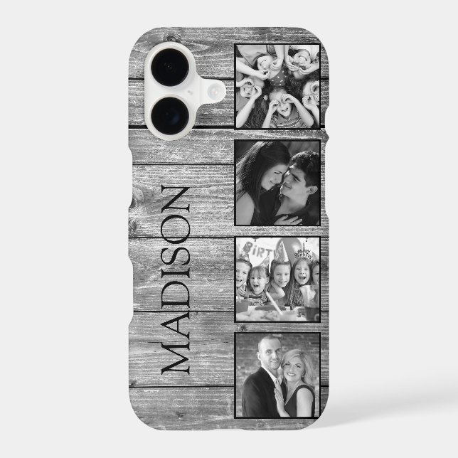 Create Your Custom Photo Collage Rustic Farmhouse iPhone Case (Back)